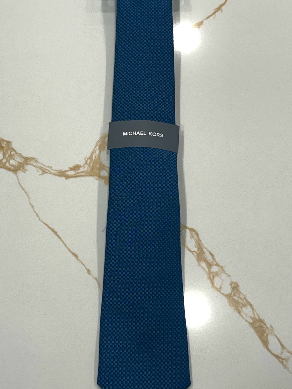 Michael Kors Men's Teal Blue Micro-Pattern Tie